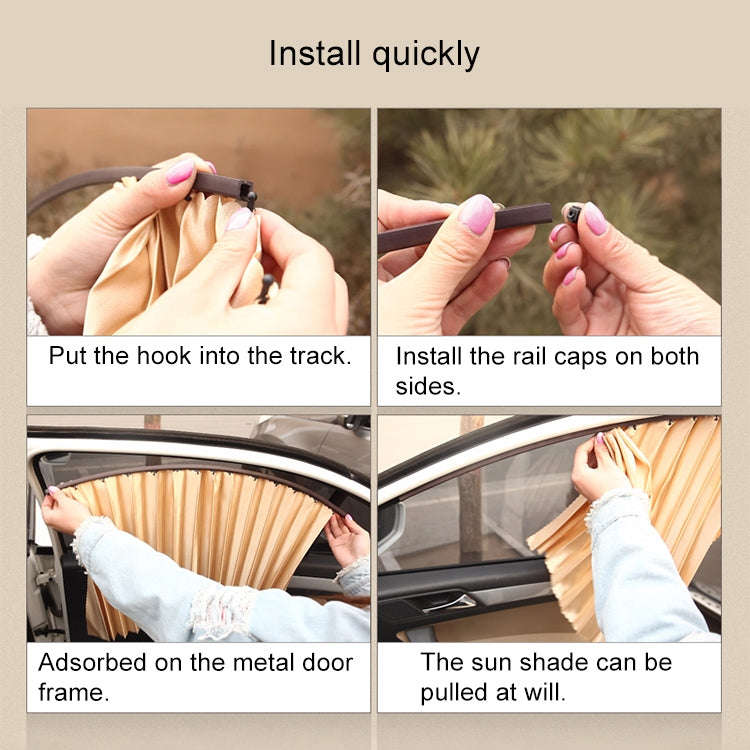2 PCS Car Auto Sunshade Curtains Windshield Cover for the Front Seat (Silver)