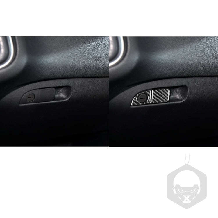 Carbon Fiber Car Co-pilot Storage Handle Decorative Sticker for Dodge Challenger 2015 to Now, Lef...