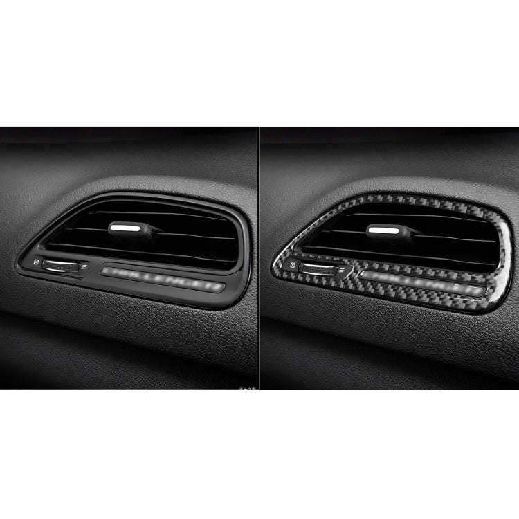 Carbon Fiber Car Instrument Left Right Air Outlet Decorative Sticker for Dodge Challenger 2015 to...