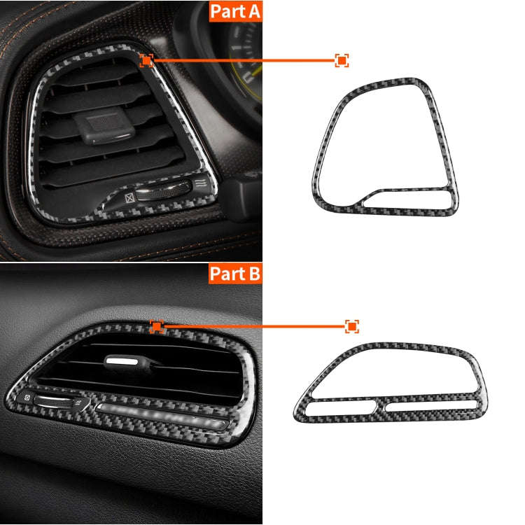 Carbon Fiber Car Instrument Left Right Air Outlet Decorative Sticker for Dodge Challenger 2015 to...
