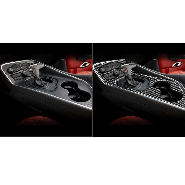 Carbon Fiber Car Central Control Gear Frame Decorative Sticker for Dodge Challenger 2015 to Now, ...