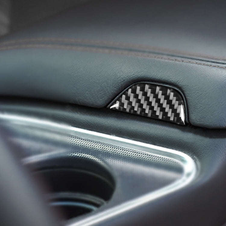 Carbon Fiber Car Central Control Armrest Storage Button Decorative Sticker for Dodge Challenger 2...