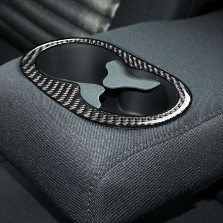 Carbon Fiber Car Rear Handrail Cup Holder Decorative Sticker for Dodge Challenger 2015 to Now, Le...