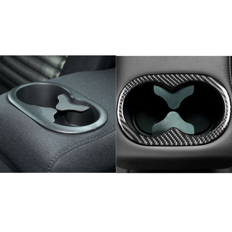 Carbon Fiber Car Rear Handrail Cup Holder Decorative Sticker for Dodge Challenger 2015 to Now, Le...