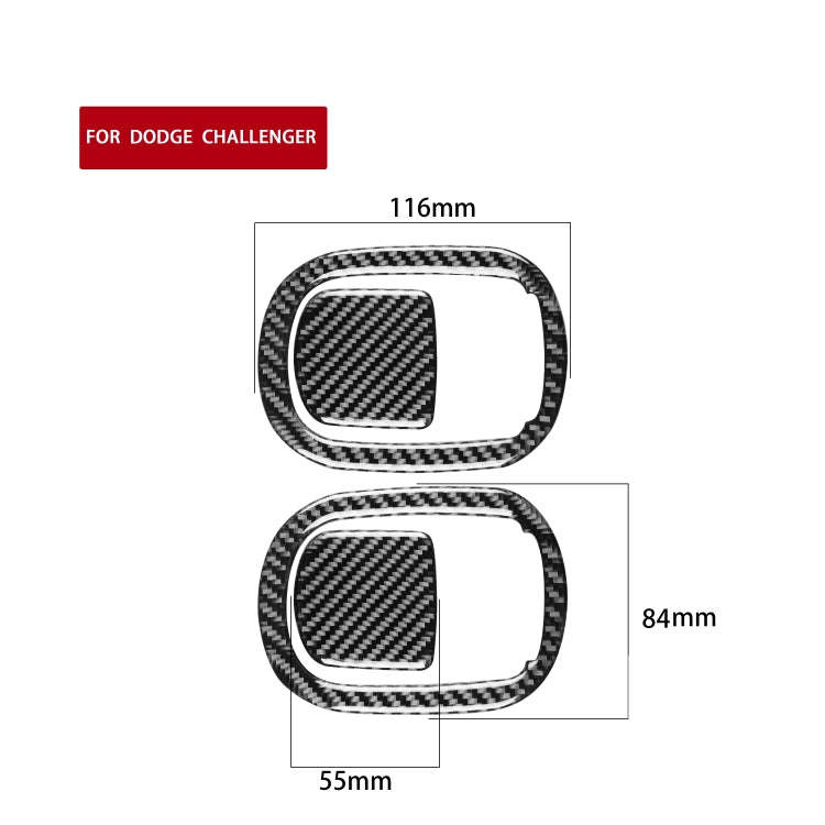 4 PCS / Set Carbon Fiber Car Seat Back Decorative Sticker for Dodge Challenger 2015 to Now, Left ...