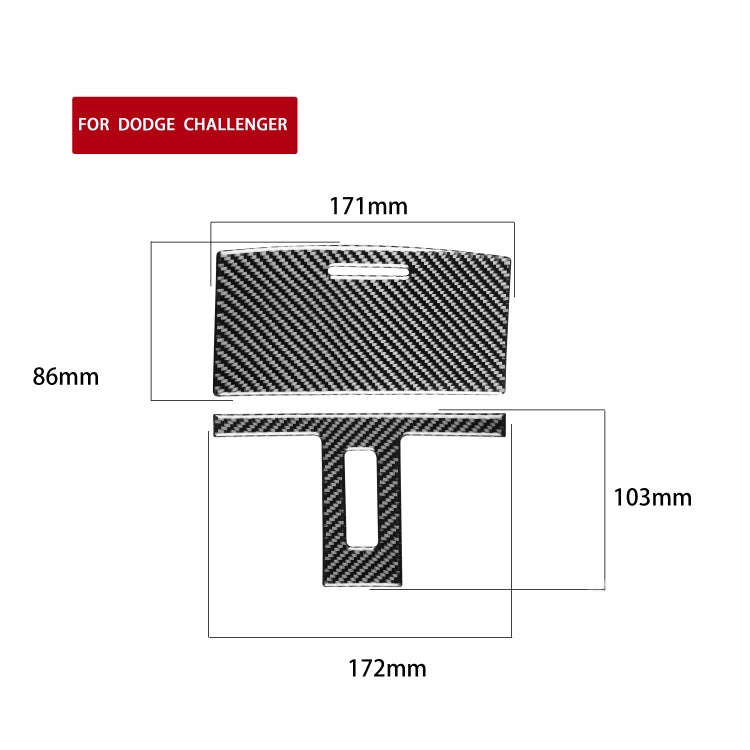 2 PCS / Set Carbon Fiber Car Reading Light Panel Decorative Sticker for Dodge Challenger 2015 to ...