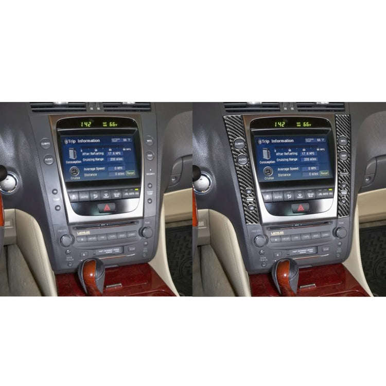 2 PCS / Set Carbon Fiber Car Central Control Panel A Version Decorative Sticker for Lexus GS 2006...