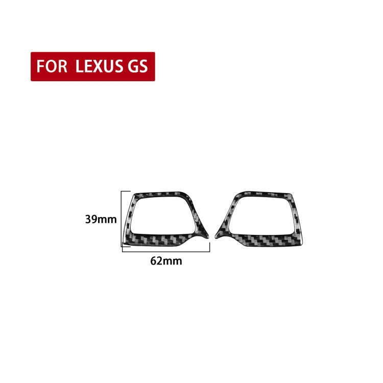 2 PCS / Set Carbon Fiber Car Steering Wheel Button A Version Decorative Sticker for Lexus GS 2006...