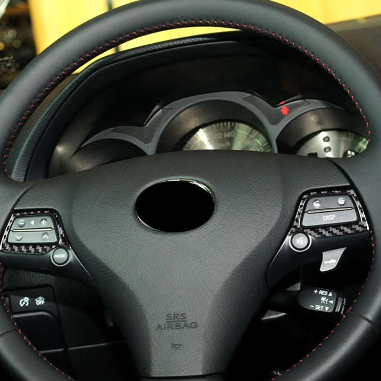 2 PCS / Set Carbon Fiber Car Steering Wheel Button A Version Decorative Sticker for Lexus GS 2006...