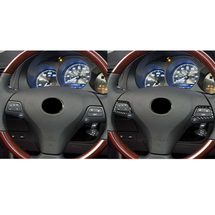 2 PCS / Set Carbon Fiber Car Steering Wheel Button A Version Decorative Sticker for Lexus GS 2006...