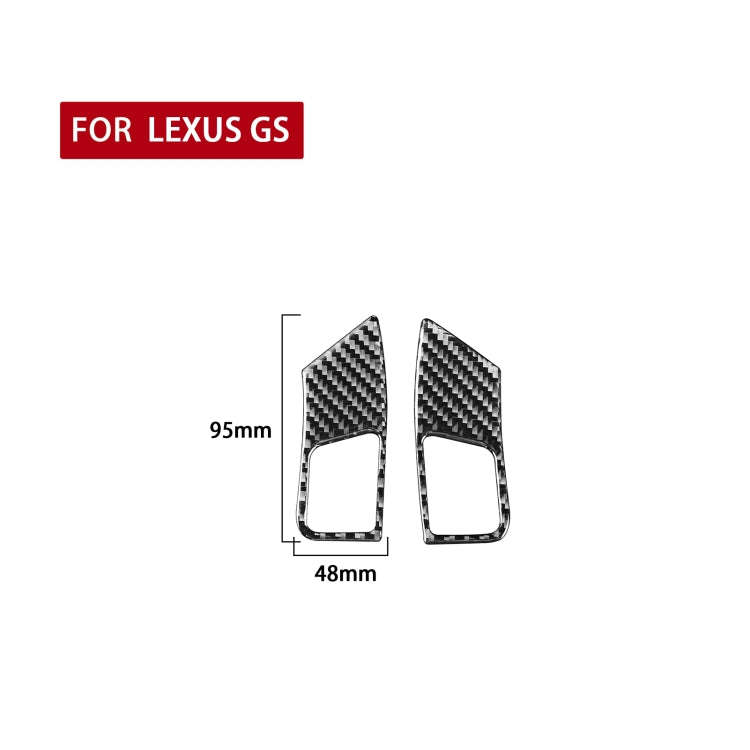 2 PCS / Set Carbon Fiber Car Steering Wheel Button B Version Decorative Sticker for Lexus GS 2006...