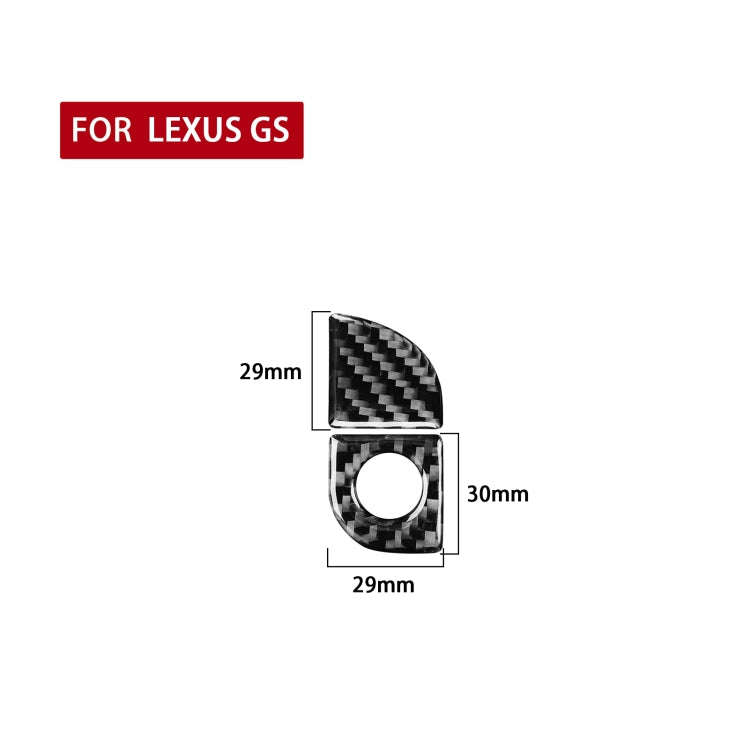 2 PCS / Set Carbon Fiber Car Storage Box Switch Decorative Sticker for Lexus GS 2006-2011,Right D...
