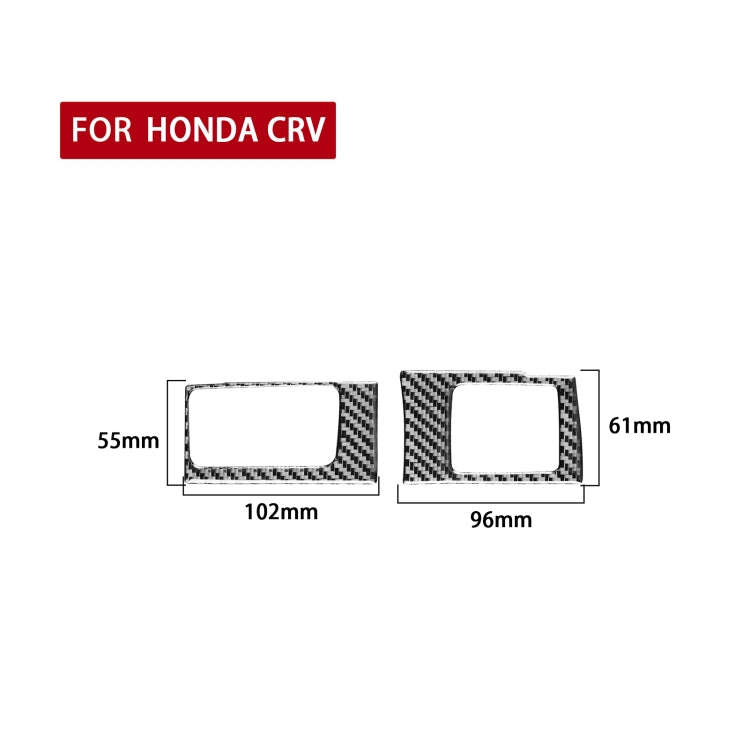 2 PCS / Set Carbon Fiber Car Central Control Card Box Panel Decorative Sticker for Honda CRV 2007...