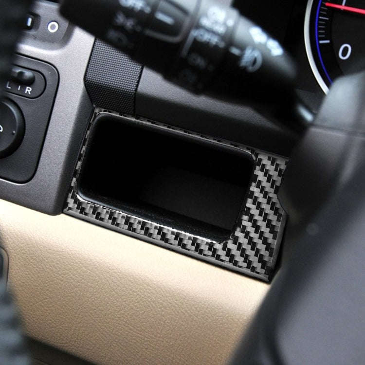 2 PCS / Set Carbon Fiber Car Central Control Card Box Panel Decorative Sticker for Honda CRV 2007...