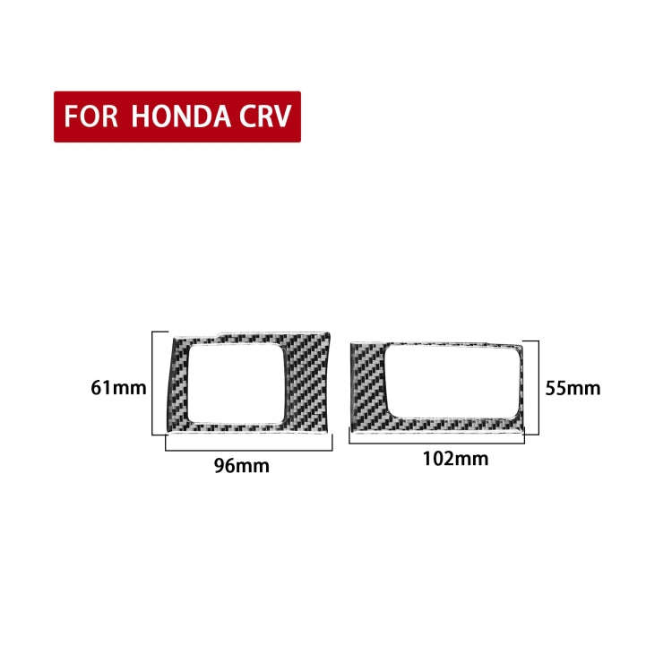 2 PCS / Set Carbon Fiber Car Central Control Card Box Panel Decorative Sticker for Honda CRV 2007...
