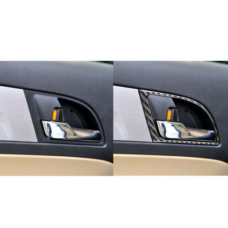 4 PCS / Set Carbon Fiber Car Inner Handle Frame Decorative Sticker for Honda CRV 2007-2011,Left a...