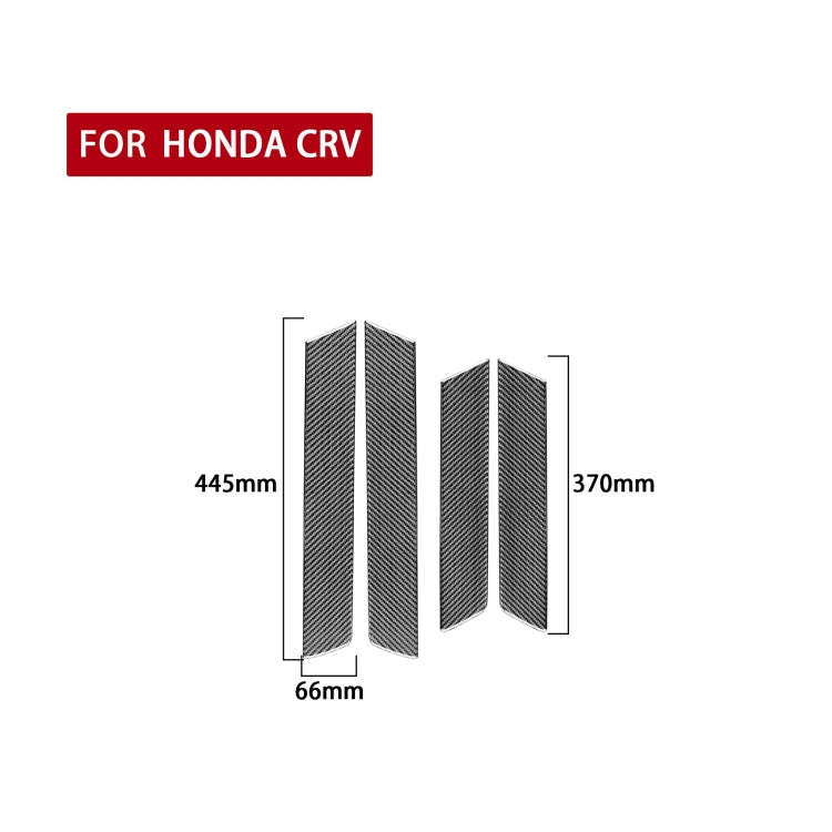 4 PCS / Set Carbon Fiber Car Interior Door Panel Trim Decorative Sticker for Honda CRV 2007-2011,...