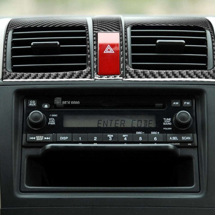 3 PCS / Set Carbon Fiber Car Central Control Air Outlet Panel Decorative Sticker for Honda CRV 20...