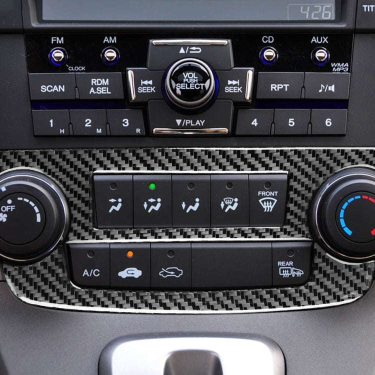 2 PCS / Set Carbon Fiber Car Central Control CD Volume Switch Frame Decorative Sticker for Honda ...
