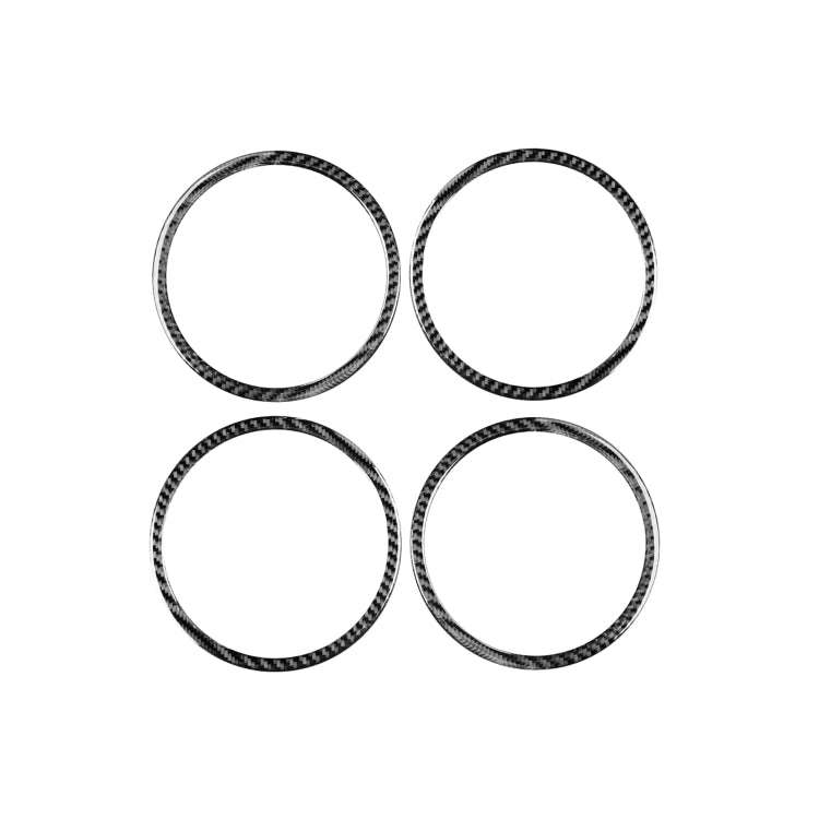 4 PCS / Set Carbon Fiber Car Door Horn Ring Decorative Sticker for Honda CRV 2007-2011,Left and R...