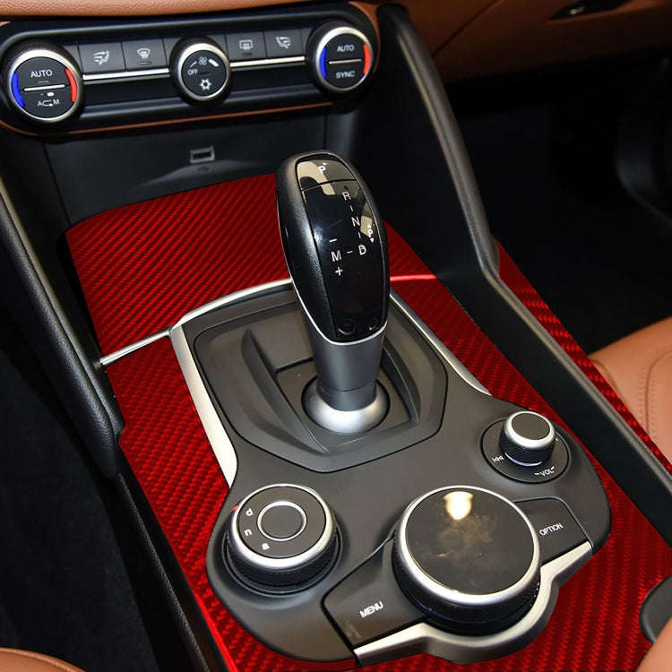 3 PCS / Set Carbon Fiber Car Gear Box Panel Decorative Sticker for Alfa Romeo Giulia 2017-2019,Le...