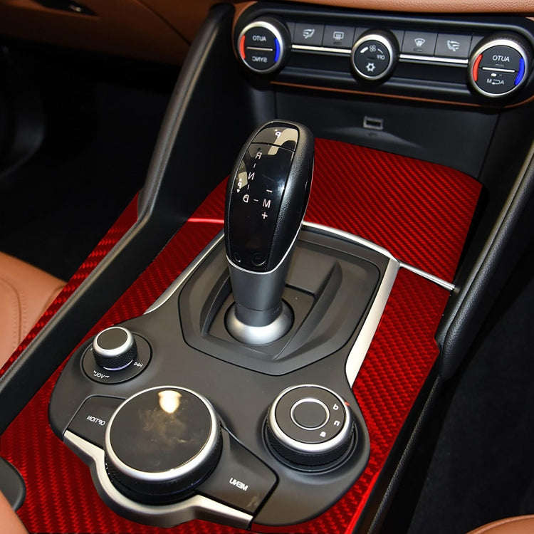 3 PCS / Set Carbon Fiber Car Gear Box Panel Decorative Sticker for Alfa Romeo Giulia 2017-2019,Ri...