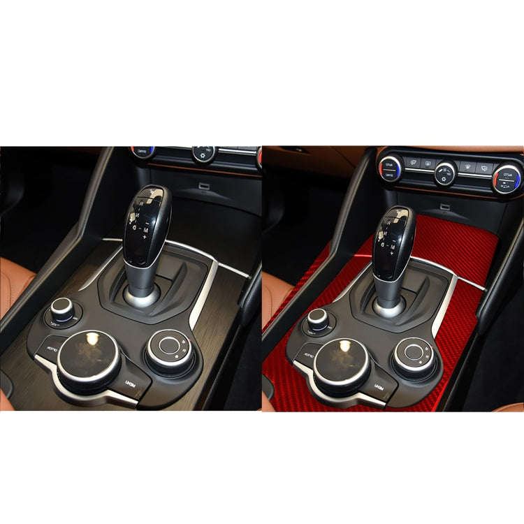 3 PCS / Set Carbon Fiber Car Gear Box Panel Decorative Sticker for Alfa Romeo Giulia 2017-2019,Ri...