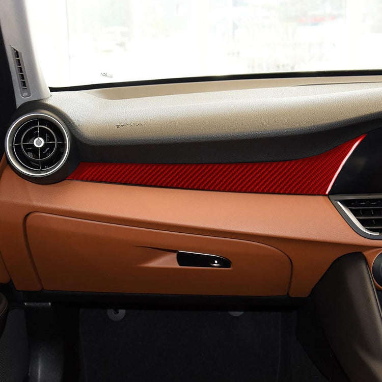 Carbon Fiber Car Dashboard Strip Decorative Sticker for Alfa Romeo Giulia 2017-2019,Right Drive (...