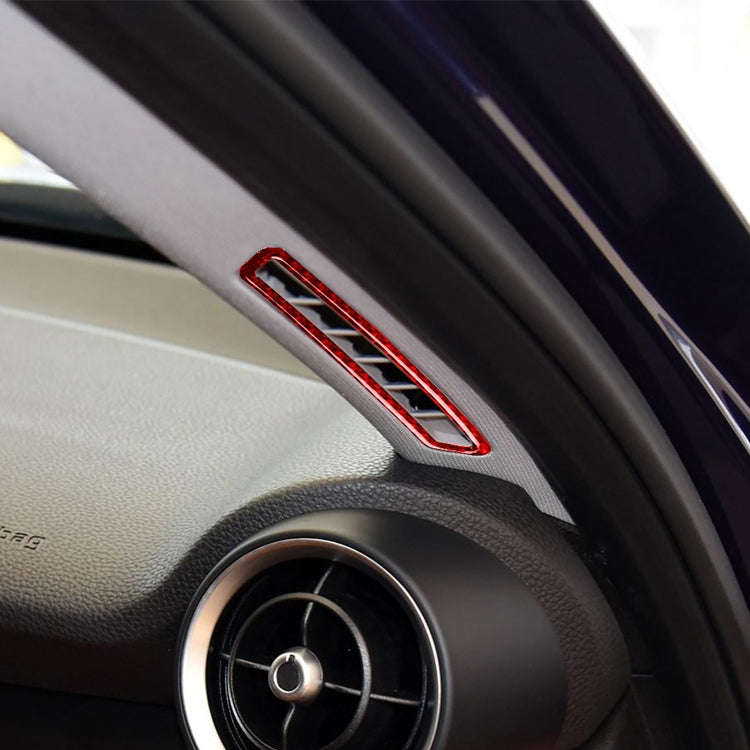 2 PCS / Set Carbon Fiber Car A-pillar Air Outlet Panel Decorative Sticker for Alfa Romeo Giulia 2...