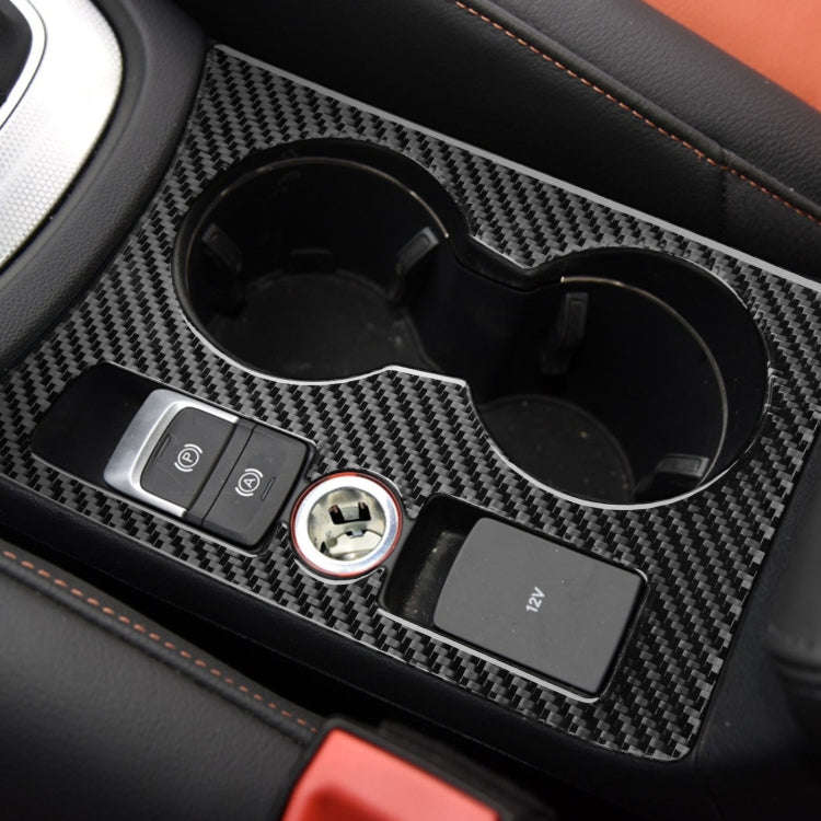 Carbon Fiber Car Water Cup Panel Decorative Sticker for Audi Q3 2013-2018,Left Drive