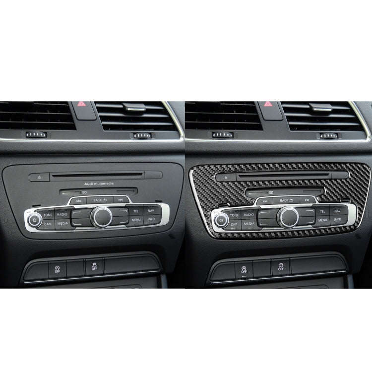 Carbon Fiber Car Central Control CD Panel Decorative Sticker for Audi Q3 2013-2018,Left and Right...