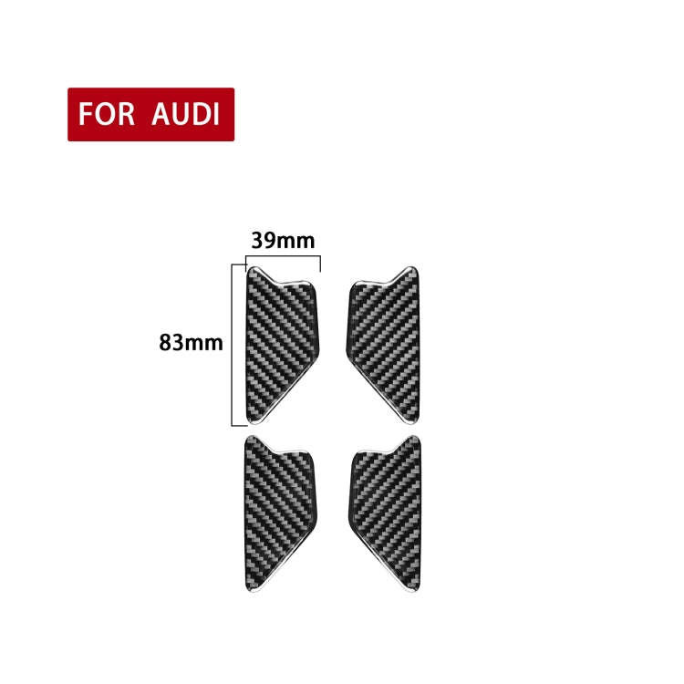 4 PCS / Set Carbon Fiber Car Inner Door Bowl Decorative Sticker for Audi Q3 2013-2018,Left and Ri...