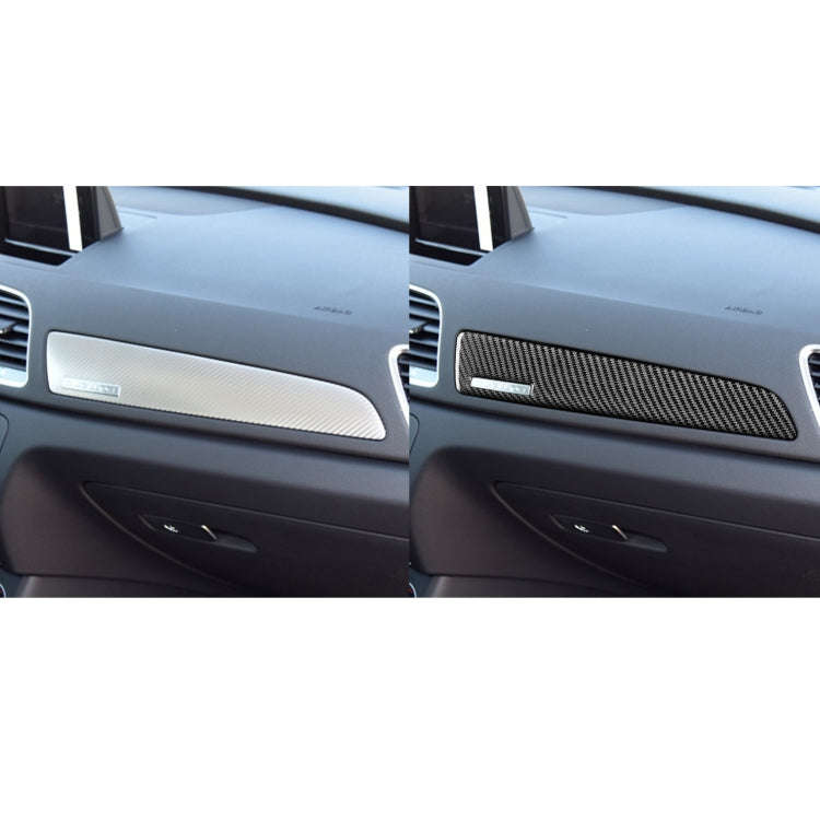 Carbon Fiber Car Co-pilot Trim with Hole Decorative Sticker for Audi Q3 2013-2018,Left Drive