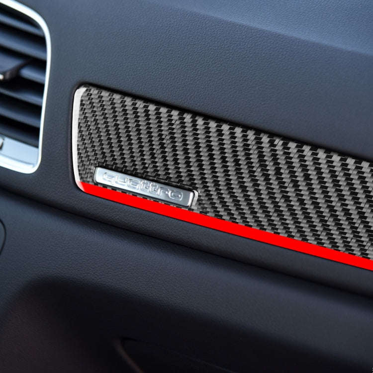 Carbon Fiber Car Co-pilot Trim Red Edge with Hole Decorative Sticker for Audi Q3 2013-2018,Left D...