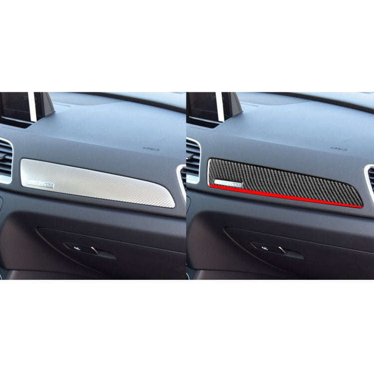 Carbon Fiber Car Co-pilot Trim Red Edge with Hole Decorative Sticker for Audi Q3 2013-2018,Left D...