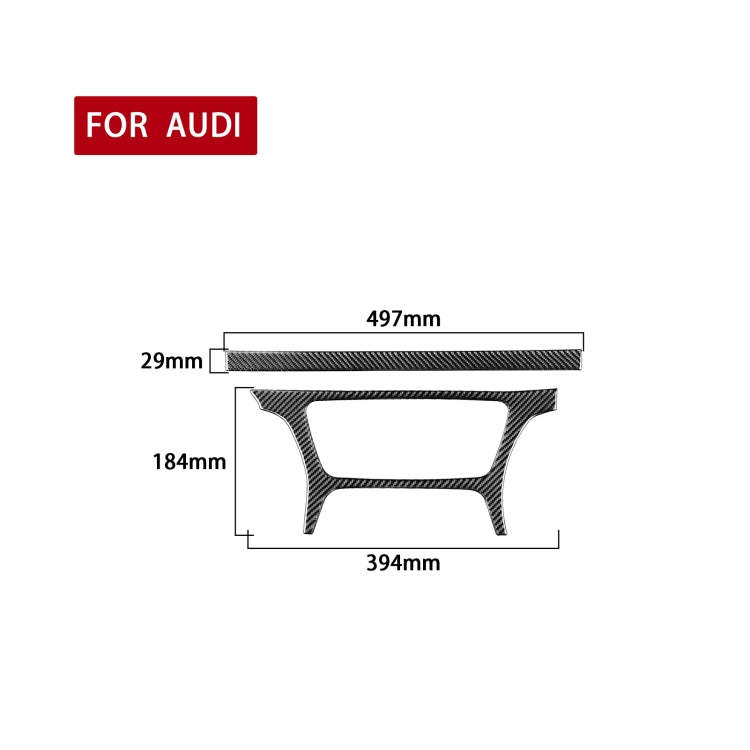 2 PCS / Set Carbon Fiber Car Central Control CD Outside Frame Decorative Sticker for Audi Q3 2013...