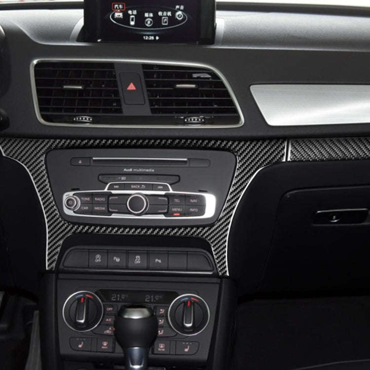2 PCS / Set Carbon Fiber Car Central Control CD Outside Frame Decorative Sticker for Audi Q3 2013...