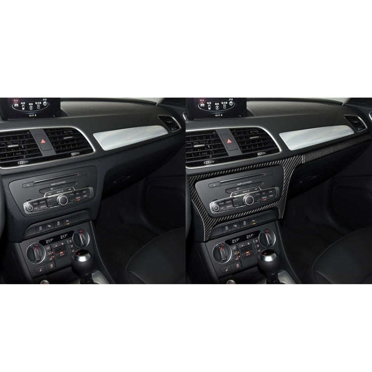 2 PCS / Set Carbon Fiber Car Central Control CD Outside Frame Decorative Sticker for Audi Q3 2013...