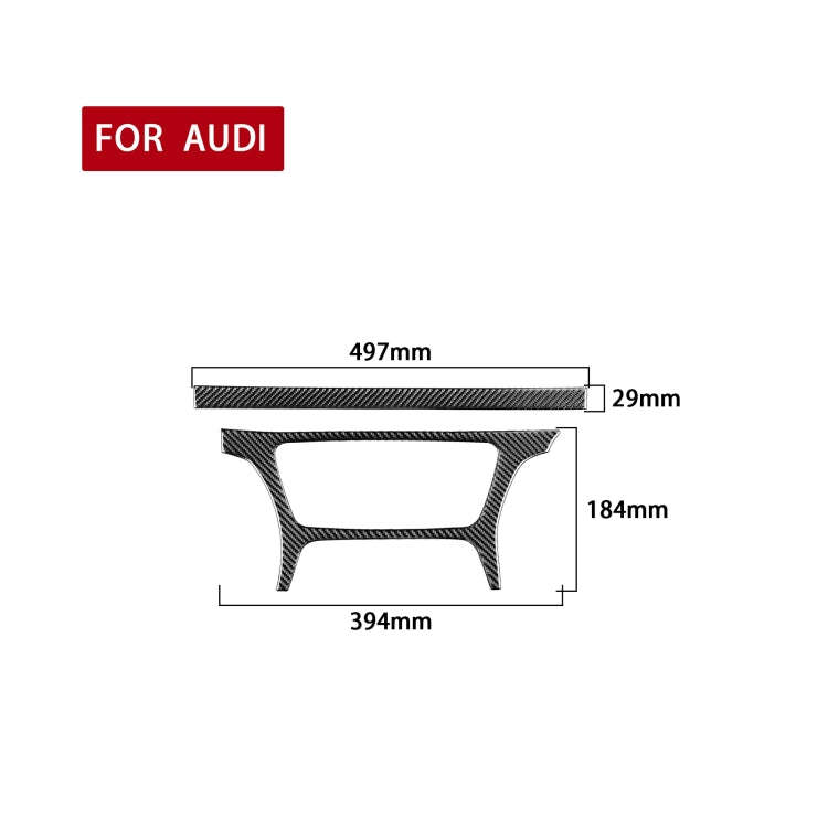 2 PCS / Set Carbon Fiber Car Central Control CD Outside Frame Decorative Sticker for Audi Q3 2013...