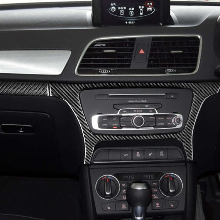 2 PCS / Set Carbon Fiber Car Central Control CD Outside Frame Decorative Sticker for Audi Q3 2013...