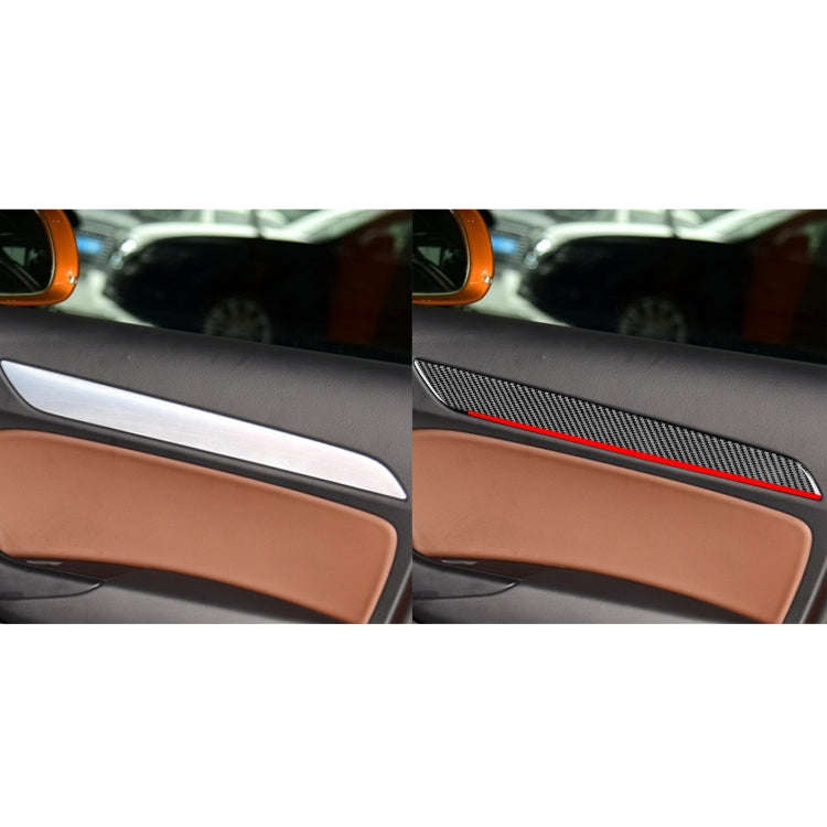 4 PCS / Set Carbon Fiber Car Interior Door Trim Red Edge Decorative Sticker for Audi Q3 2013-2018...