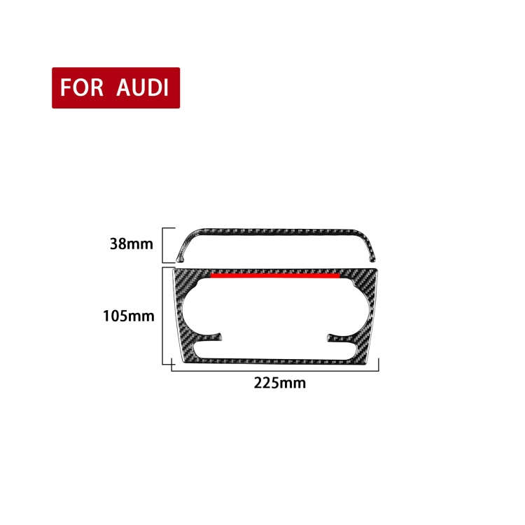 Carbon Fiber Car Air Conditioning Knob Frame Red Edge Decorative Sticker for Audi Q3 2013-2018,Le...