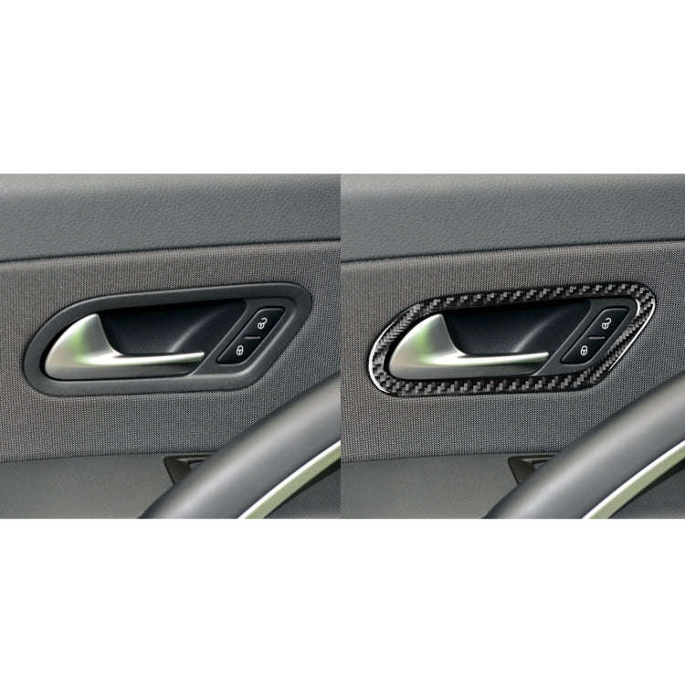 2 PCS / Set Carbon Fiber Car Inner Door Handle Decorative Sticker for Volkswagen Scirocco 2009-20...