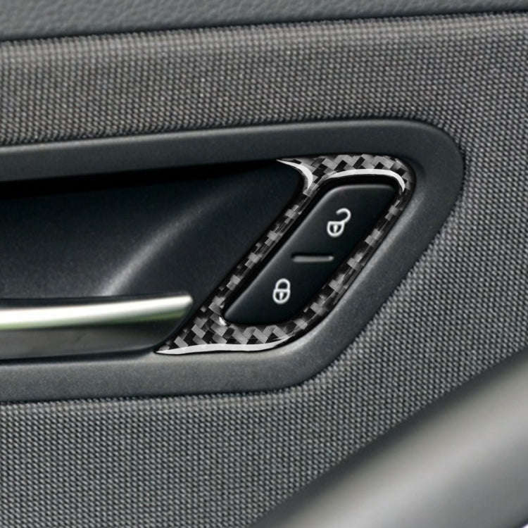 2 PCS / Set Carbon Fiber Car Door Lock Frame Decorative Sticker for Volkswagen Scirocco 2009-2016...