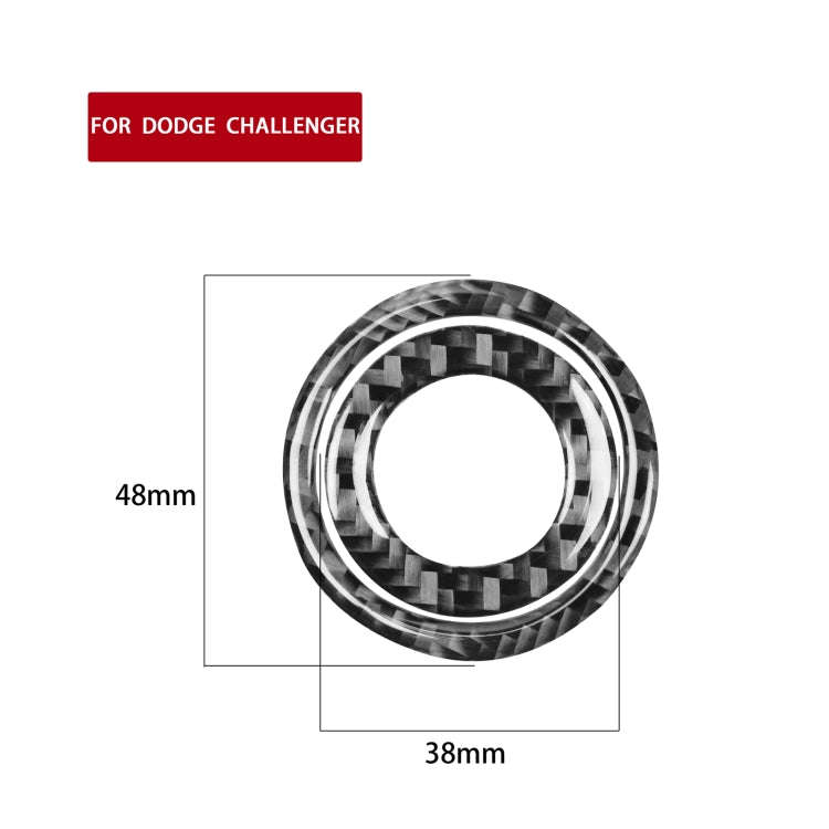 2 PCS / Set Carbon Fiber Car Ignition Switch Decorative Sticker for Dodge Challenger 2015 to Now,...