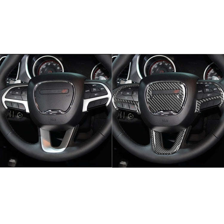 5 PCS / Set Carbon Fiber Car Steering Wheel Decorative Sticker for Dodge Challenger 2015 to Now, ...