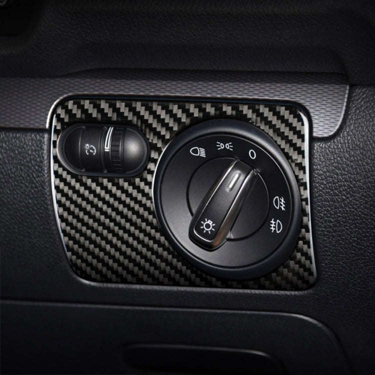 Carbon Fiber Car Headlight Switch Panel Decorative Sticker for Volkswagen Golf 6 2008-2012, Right...