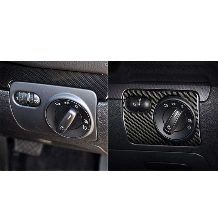 Carbon Fiber Car Headlight Switch Panel Decorative Sticker for Volkswagen Golf 6 2008-2012, Right...