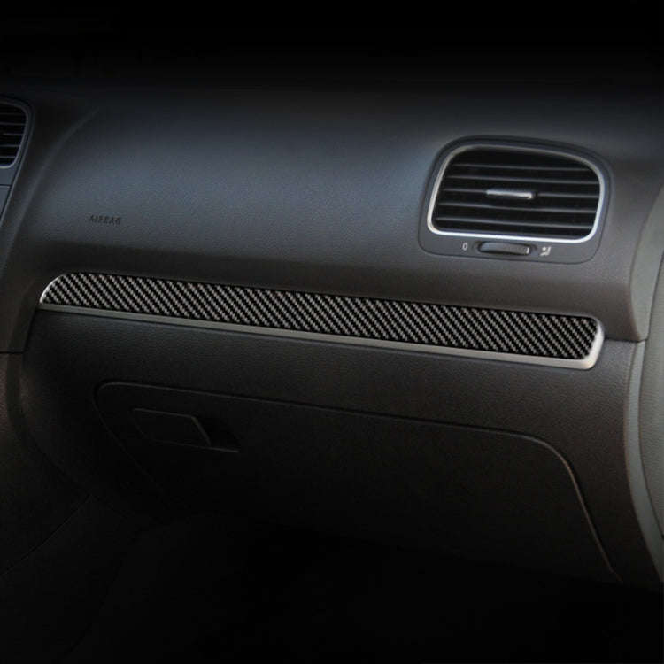 Carbon Fiber Car Central Control Strip Decorative Sticker for Volkswagen Golf 6 2008-2012, Left D...