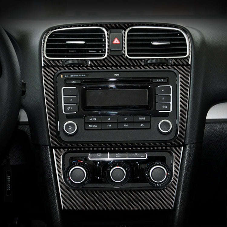 Carbon Fiber Car Air Conditioning Panel Decorative Sticker for Volkswagen Golf 6 2008-2012